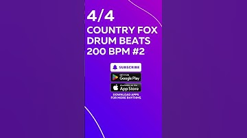 Variation-2 4/4 COUNTRY FOX DRUM BEATS 200 BPM - Rhythm Pattern