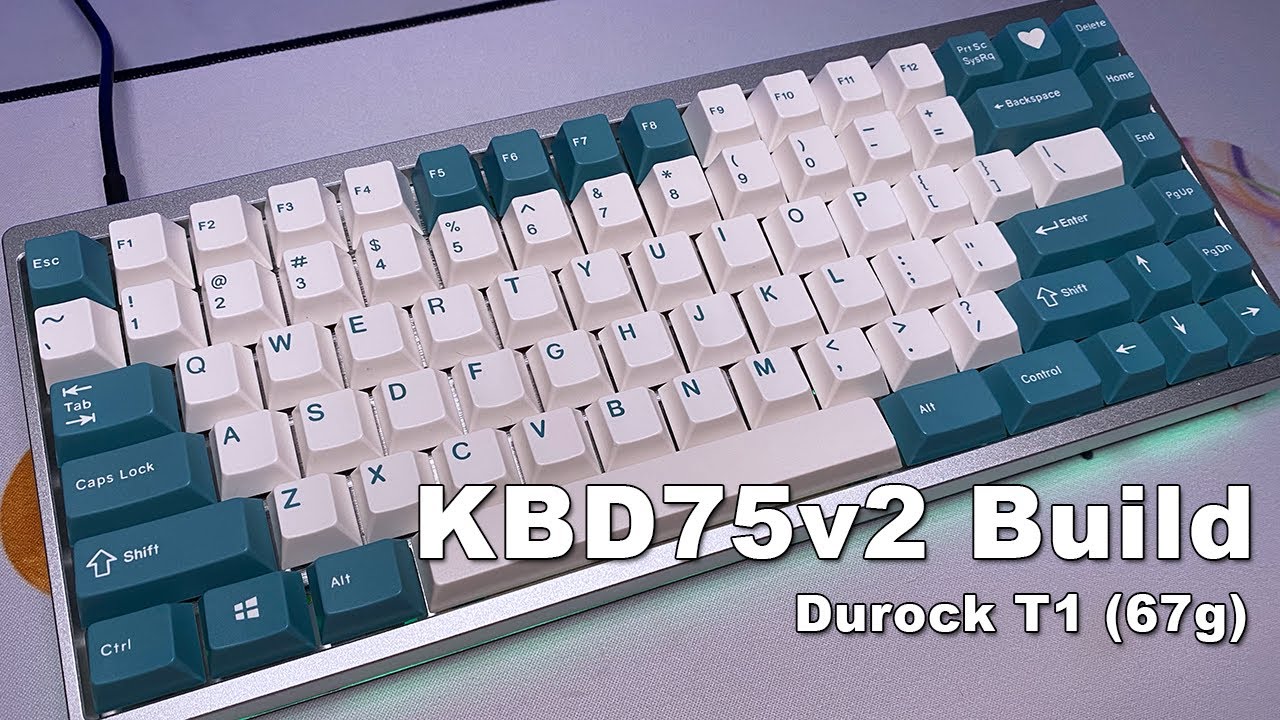 KBD75v2 with Durock T1 (lubed and filmed) Build - YouTube