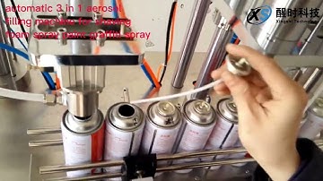 Automatic 3 in 1 aerosol filling machine for shaving foam spray paint graffiti spray