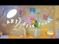 🌷 art desk tour 2021 | simple, aesthetic &amp; colorful  ʕ•ᴥ•ʔ