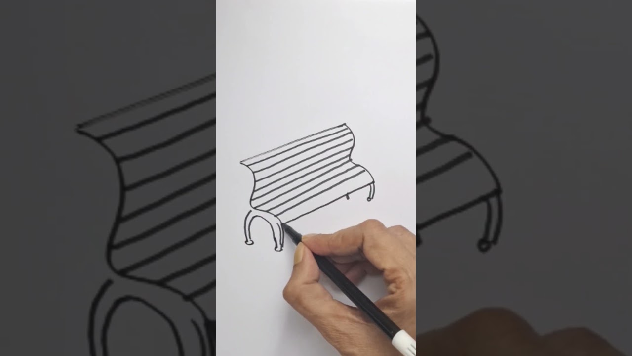 How To Draw An Easy Park Bench