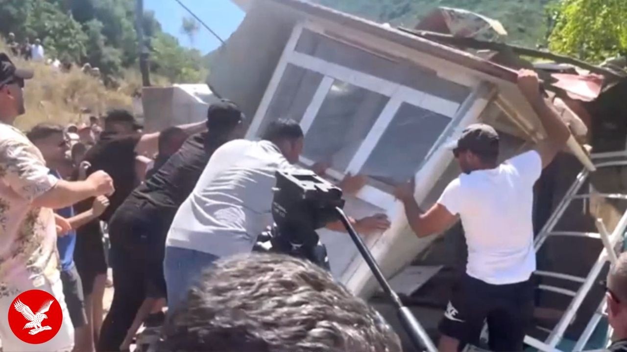 Albanians tear down construction site in on-going protests over Kushner-backed private island
