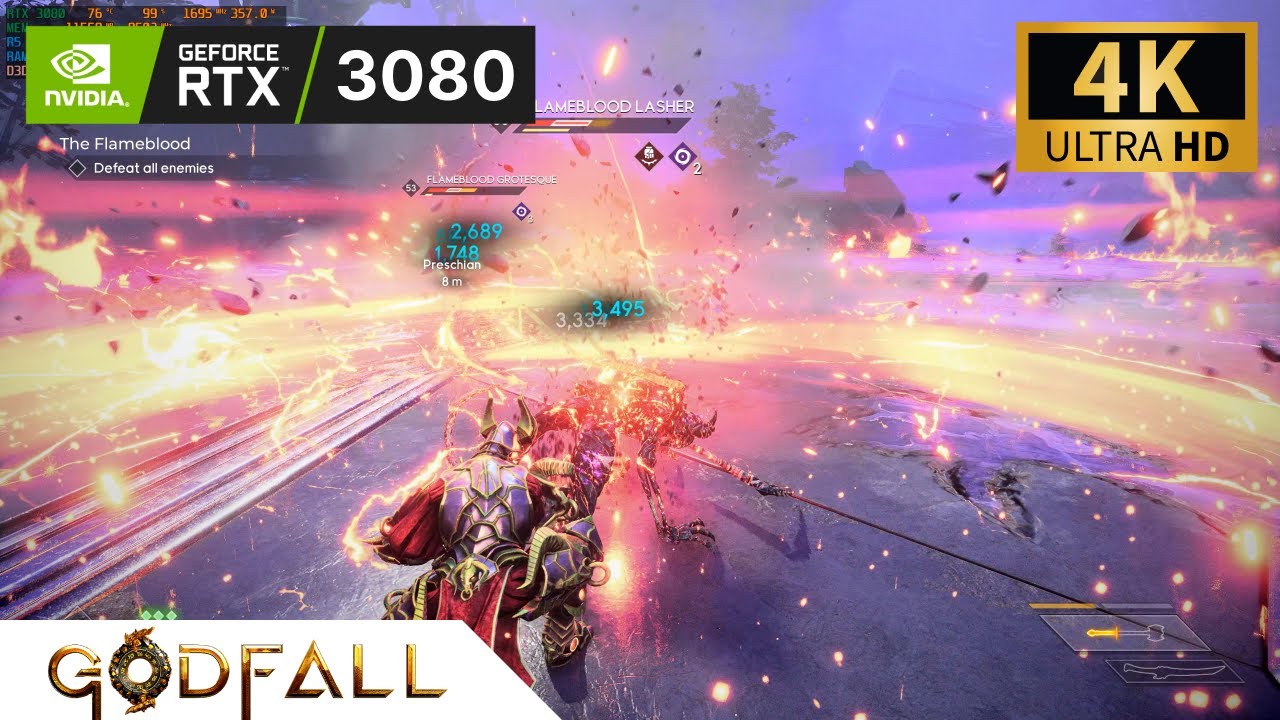 The Flameblood - Godfall : RTX 3080 12GB  + R5 5600X ( 4K High Settings )