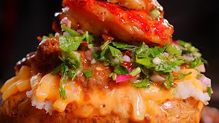 Loaded Mac and Cheese Teriyaki Surf and Turf Baked Potato | ASMR Cooking