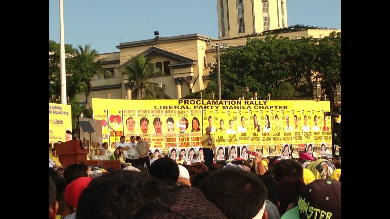 Liberal Party's Proclamation Rally in Bonifacio Shrine, Manila - YouTube