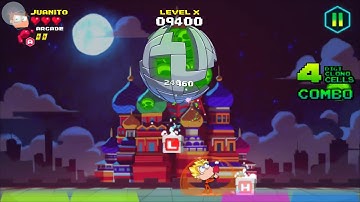 Playing Juanito Arcade Mayhem - Part 1 -Level X - Boss 1 -Stage Blockit ) Offline Games