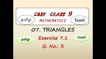 Class 9, Maths Exercise 7.1 Q.No 3  in Tamil | Chapter 7 Triangles | CBSE Maths, NCERT in Tamil