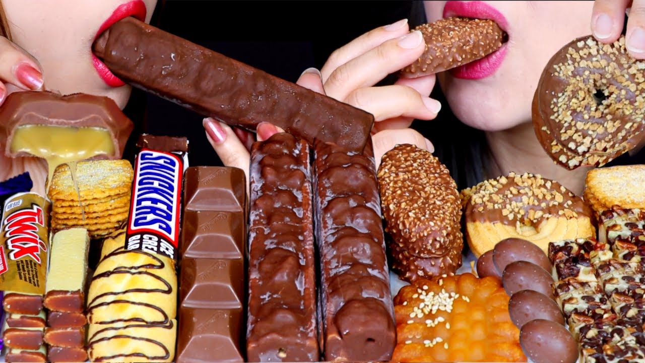 ASMR TWIX CANDY ICE CREAM BAR, SNICKERS, CARAMEL CHEESECAKE, CADBURY CHOCOLATE, KINDER MAXI KING 먹방