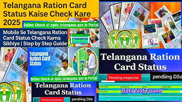 Telangana Ration Card Status 2025 – How to Check Name Addition & Member  Pending DSO  Update 2025