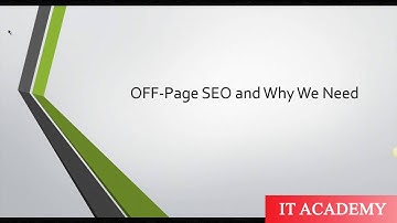 013  Off Page SEO and Why it is Needed  - SEO Rank 1 on Google