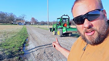 Ripping Up and Repairing a Long Driveway with a Box Blade
