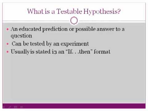 hypothesis and testable predictions