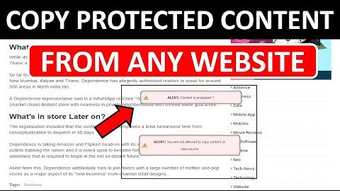 How to Copy Protected Cotent From Any Website 2020 | Protected Website Ka Content kaise Copy Kare
