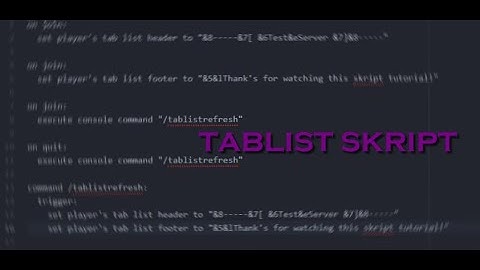 Tablist skript! - Minecraft Tutorial