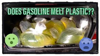 Does Gasoline Melt Plastic??  Let's Find Out!!   Garage Experiments With No Lab Coats.... Details