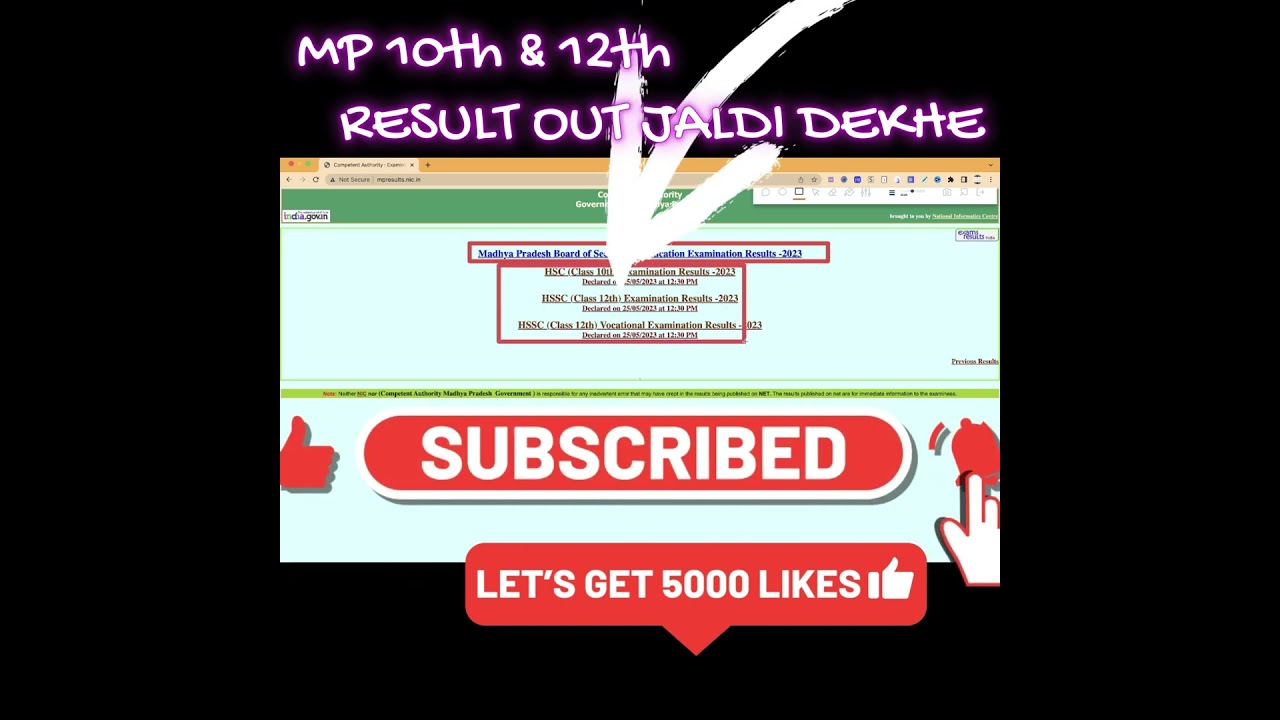 MP Board High School and Intermediate Exam Result 2023