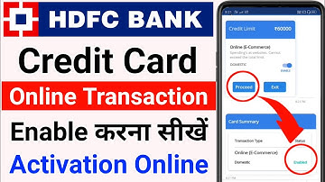 HDFC Bank Credit Card Online Transaction Enable Kaise Kare | How to Activate HDFC Credit Card Online