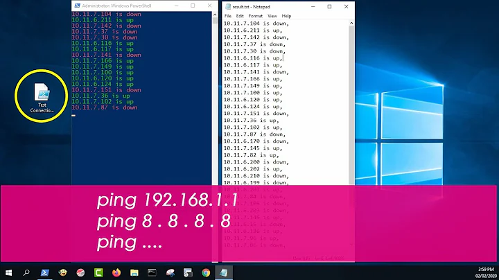 Ping multiple IPs and output the result file | NETVN