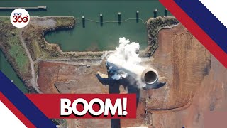 Aerial Footage: Spectacular Implosion as 1,000ft Chimney Demolished in Alabama - News 360 Tv