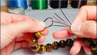 Diy Christmas Special How To Thread An Elastic Bracelet With 5 Cords For Perfect Bead Fit