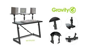 Gravity DJ-стол с регулируемыми подставками под мониторы и подставкой для ноутбука