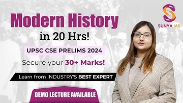 Demo Lecture | Eve of British Conquest | Modern History | Crash Course | Prelims 2024 | Sunya IAS