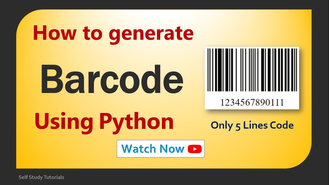 How to generate Barcode using Python | Only Lines Code - YouTube