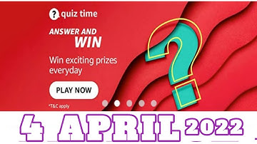 Amazon Funzone Quiz Answers Today|,4 April 2022 |Daily Quiz Time