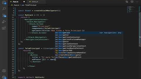 Uso de botões e navegação entre telas com React Native - Parte 02