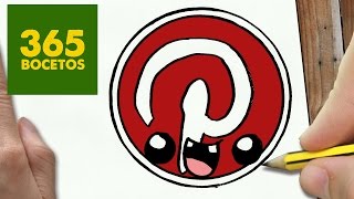 Como Dibujar Logo Pinterest Kawaii Paso A Paso - Dibujos Kawaii Faciles - Draw Logo Pinterest
