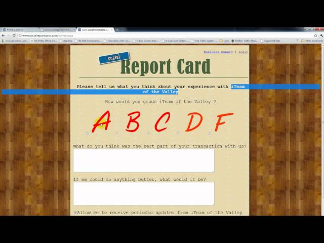 Social Report Cards Demo