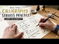 Basic types of calligraphy strokes practice//Easy way to learn basic types of strokes #trending #art