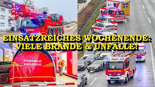 Einsatzreiches Wochenende Viele Brände Unfälle Feuerwehr Rettungskräfte Karlsruhe