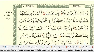 سعد الغامدي سورة المائدة مكتوبة كاملة