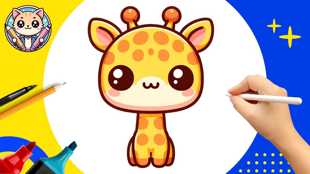 Cómo Dibujar una JIRAFA Fácil Paso a Paso 🦒 Tutorial de Jirafa Kawaii ...