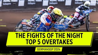 THIS IS SPEEDWAY! Top 5 Overtakes ⚔ #GermanSGP 2024 | FIM Speedway Grand Prix