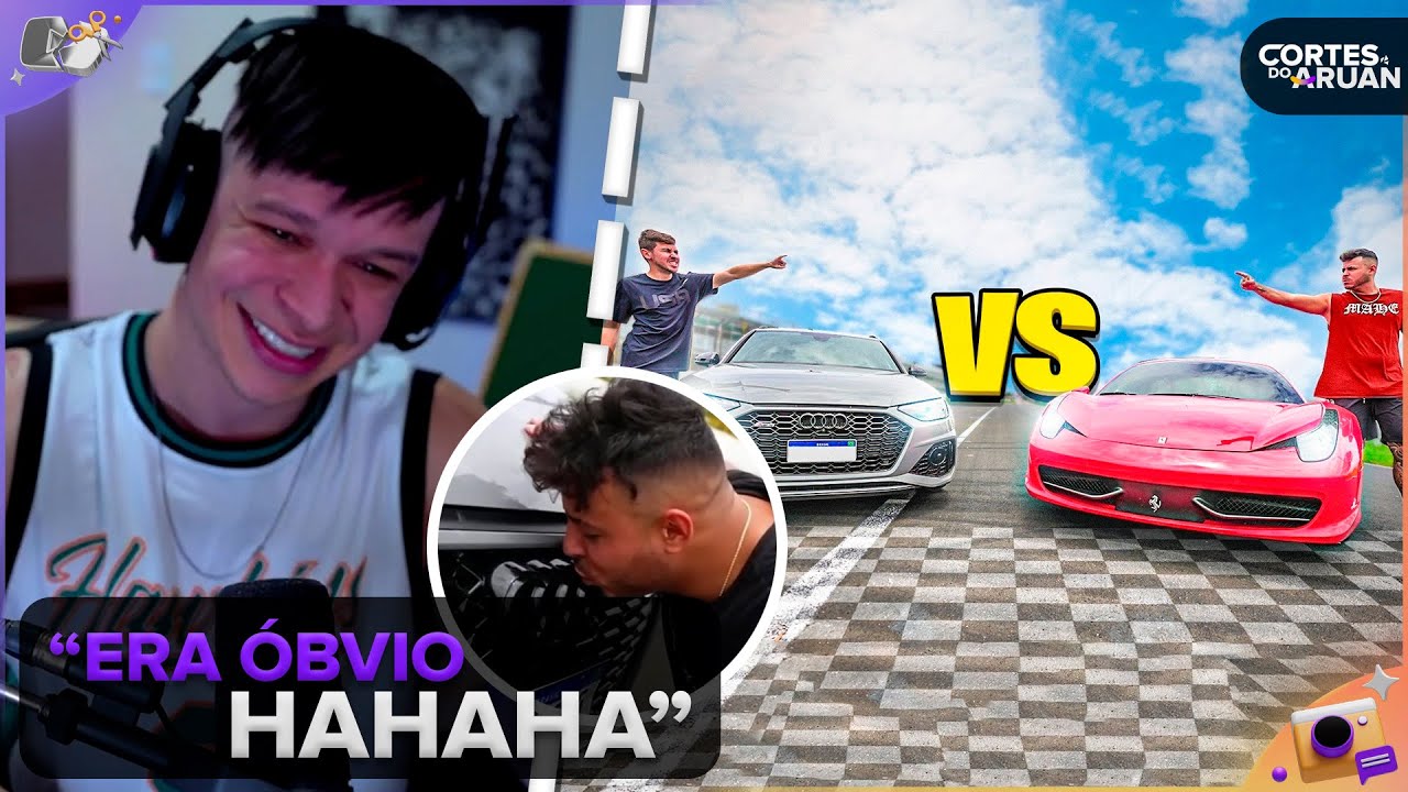 ARUAN REAGE: O DIA QUE EU FUI HUMILHADO NO RACHA ENTRE A FERRARI VS RS4 (RENATO GARCIA)