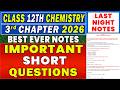 12th Class Chemistry Chapter 5 Important Short Questions 2026 | 2nd Year Chemistry Notes | chapter 5