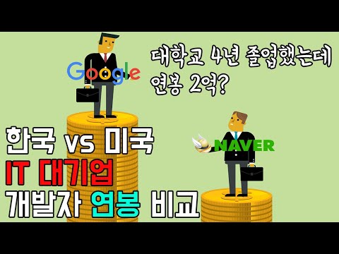   한국 Vs 미국 IT 대기업 신입 개발자 연봉을 비교해보았습니다 후덜덜 ㄷㄷㄷ 구글 페이스북 네이버 카카오 연봉 비교