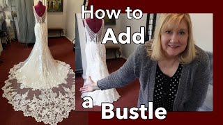 How to Sew a Basic American Bustle on a Wedding Gown w/ a Long Train | #sewinghacks #sewists