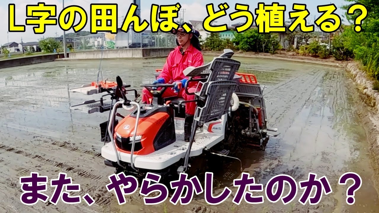 Rice planting] L-shaped rice fields are a problem every year