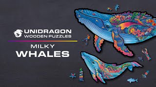 Unidragon | MILKY WHALES 2 IN 1 | Wooden Jigsaw Puzzle