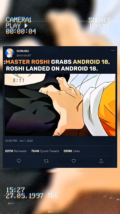 Master Roshi Grabs Android 18,Roshi Landed On Android 18.#goku #vegeta #anime #dbs #dragonball