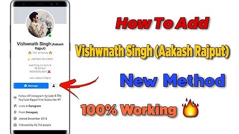 Vishwnath Singh Aakash Rajput Ko Kaise Add Kare | How To Add Aakash Rajput 2021 | Aakash ID Adding 🔥
