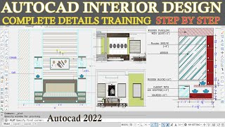 Autocad Interior Design Bedroom || Details with Dressing Table and Material screenshot 2