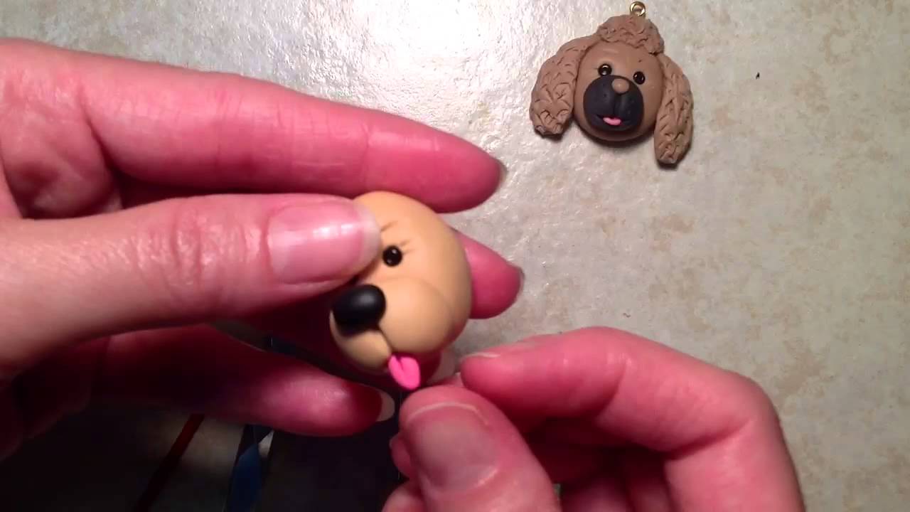polymer clay tutorial , charms ,cold porcelain clay puppy charm flat back charm YouTube