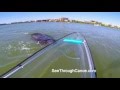 Uhoh  fast moving manatee barely misses the see through canoe transparent kayak hybrid