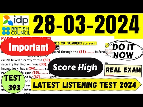 IELTS Listening Practice Test 2024 with Answers | 28.03.2024 | Test No - 393