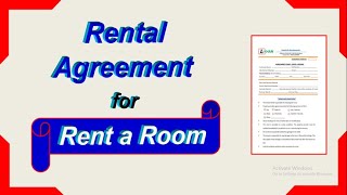Rent a room agreement template | Agreement for Rent a Room | Rent a room contract agreement