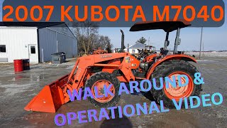 2007 Kubota M7040 Tractor Walk Around & Operational Video     $21,900